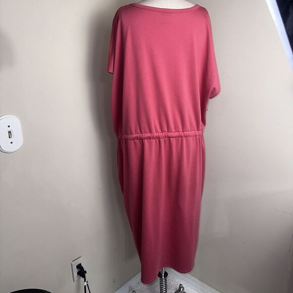 32 Degrees Cool T Shirt Dress Pockets Drawstring Waist Pinkish-Orange XXL 2X - Picture 7 of 12